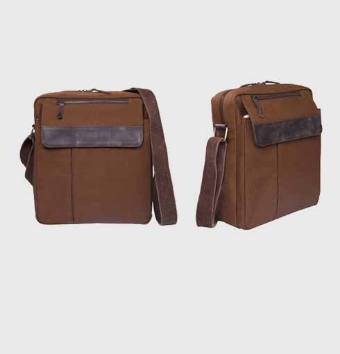 Canvas and Leather Sling Pack