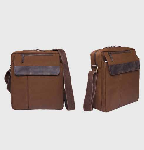 Canvas and Leather Sling Pack