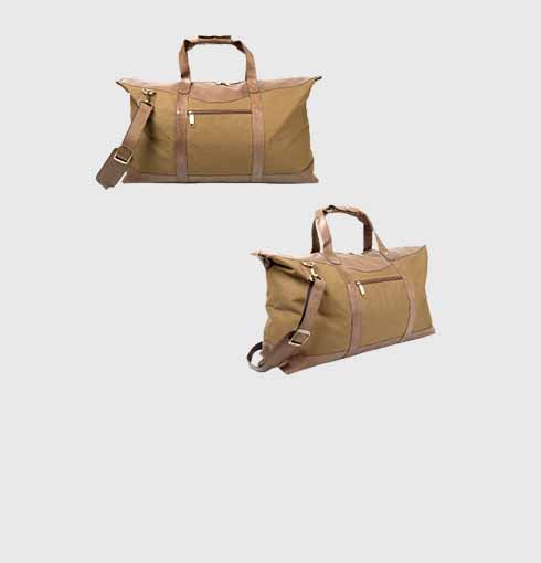 Canvas and Leather Weekend Bag