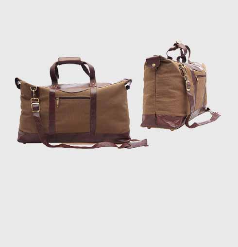 Canvas and Leather Weekend Bag