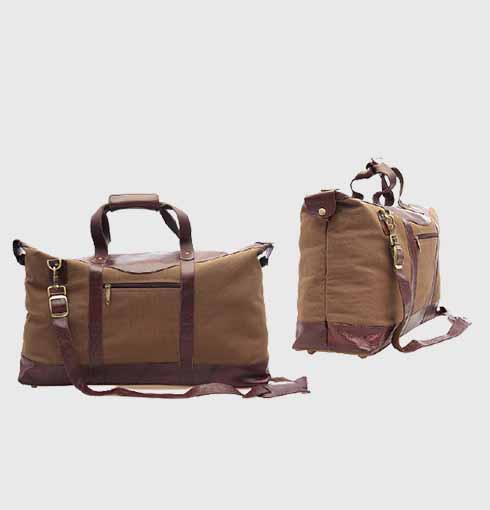 Canvas and Leather Weekend Bag