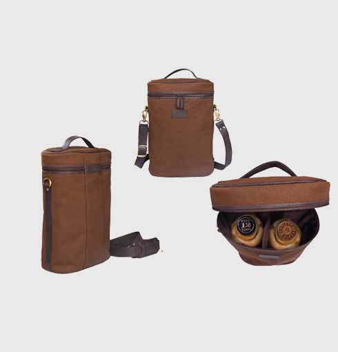 Canvas and Leather Wine Bottle Holder